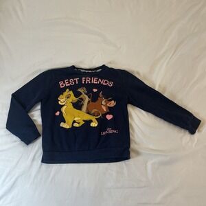 Lion King Sweatshirt‎ Simba Nala Timon Pumbaa Navy Blue Size 6